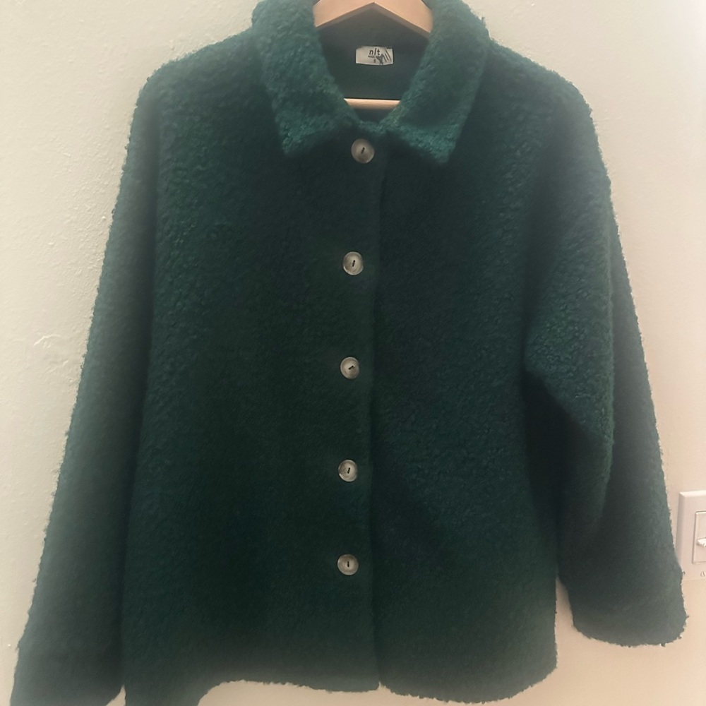 NLT Dark Green Sherpa Shacket size S‎